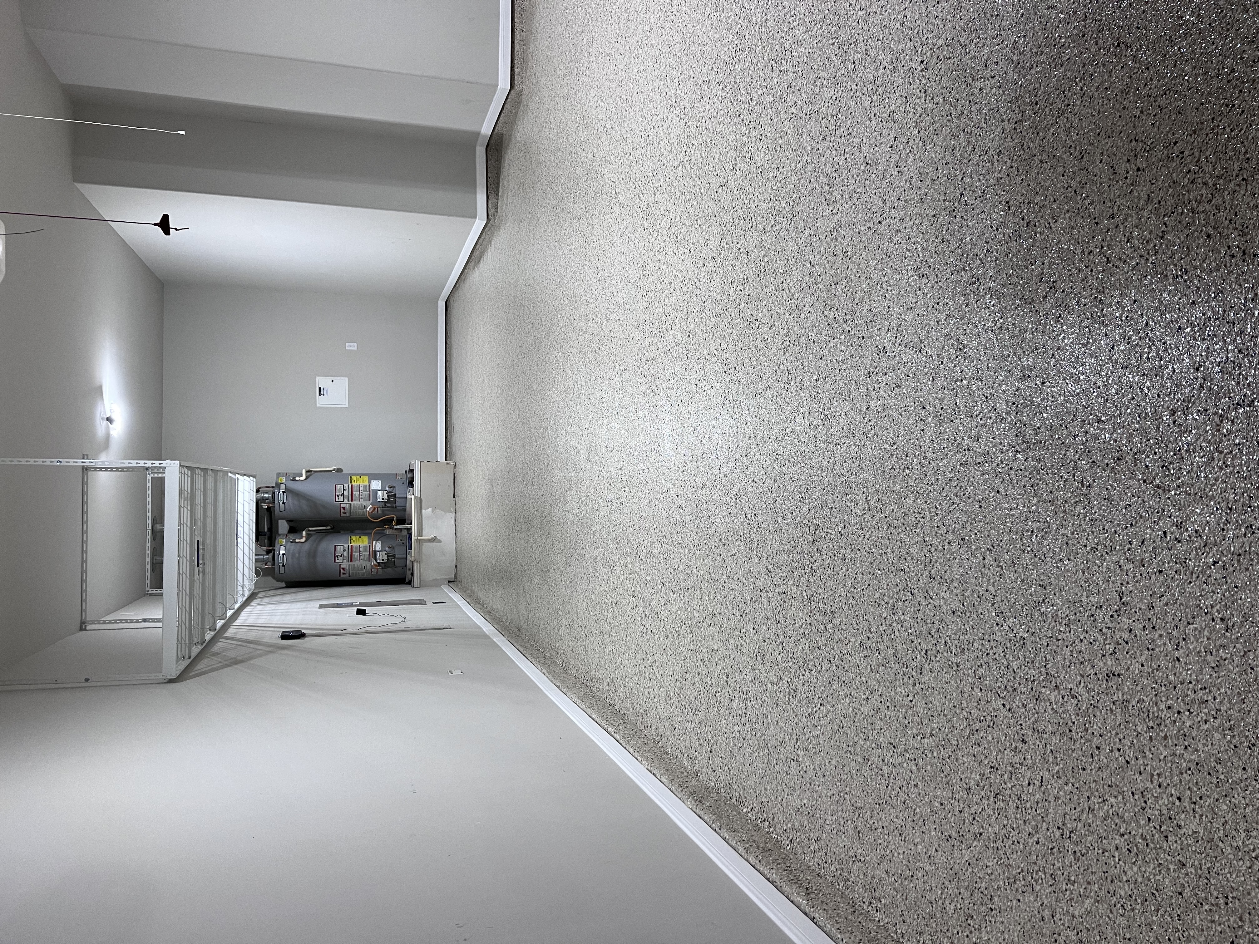 Garage floor coating before and after